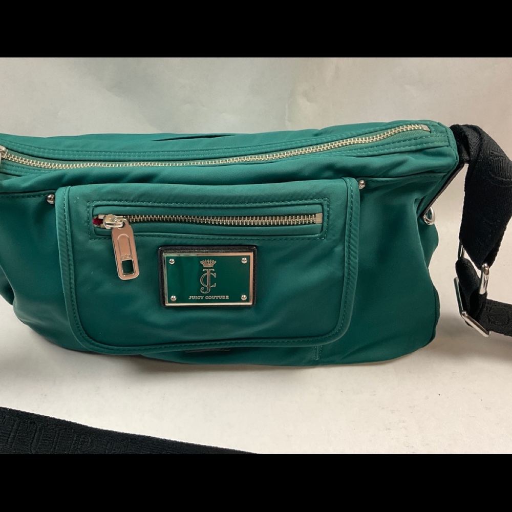 Authentic Juicy Couture  Deep Royal Green  Shoulder Bag 8 Pockets Well Made